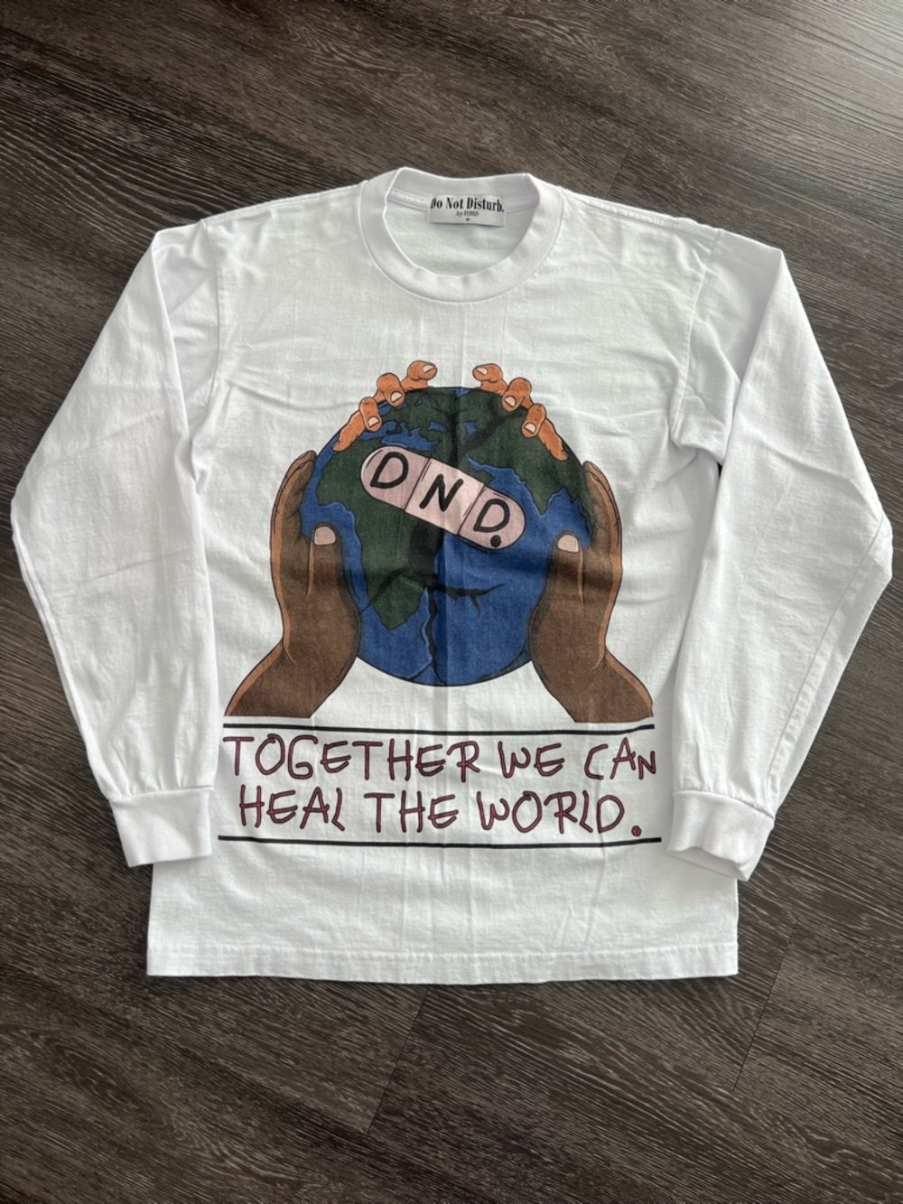 DND Do Not Disturb by Ferris “Heal The World” Graphic Long Sleeve Tee